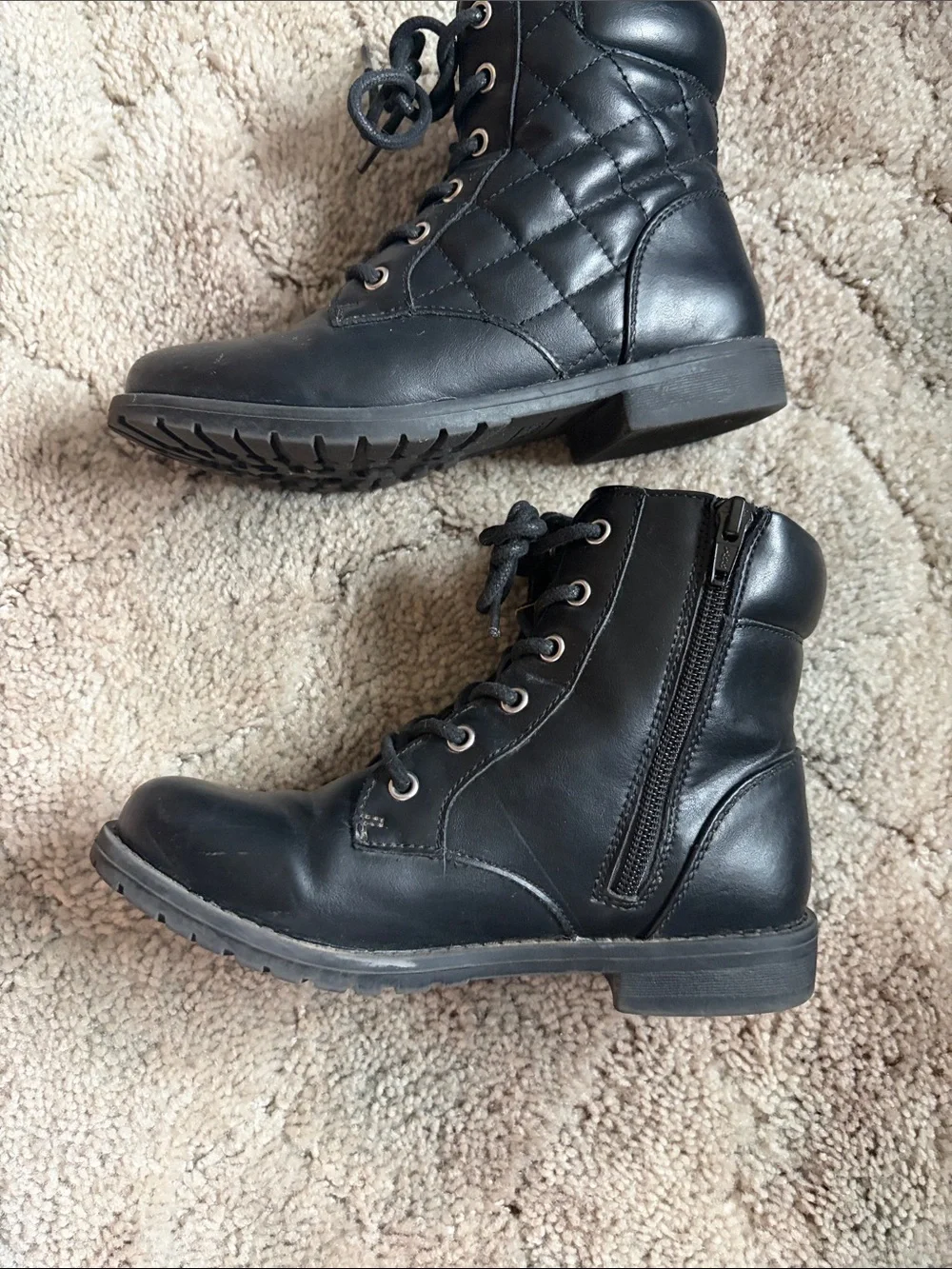 The Children's Place Black Quilted Lace-Up Kids' Boots